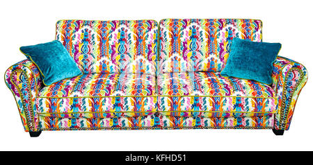 Schönes Sofa mit einem bunten Blumenmuster Stockfoto