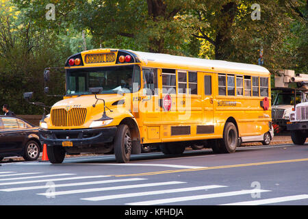 Amerika School Bus, New York City, Vereinigte Staaten von Amerika. Stockfoto