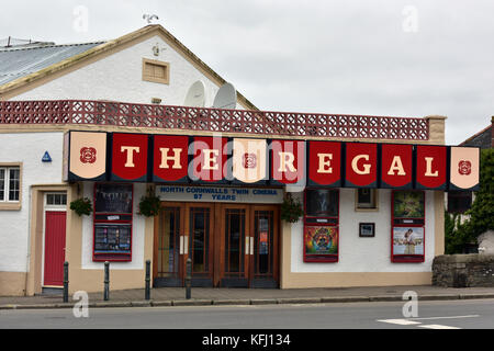 Die regalthree Bildschirme Kino in wadebridge North Cornwall. kleinste Kino in Cornwall. flohherberge und Filme für die Öffentlichkeit. Stockfoto