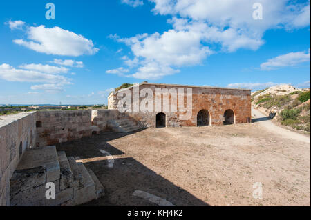 Fortalessa de la Mola - Festung von Isabel II - Hafen von Mahon, Menorca, Balearen, Spanien, Mittelmeer. Stockfoto