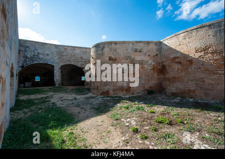 Fortalessa de la Mola - Festung von Isabel II - Hafen von Mahon, Menorca, Balearen, Spanien, Mittelmeer. Stockfoto