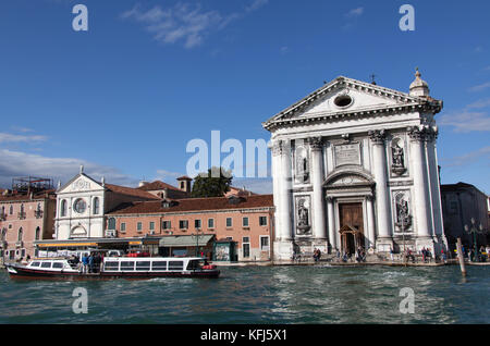 Stadt Venedig Italien. Aussicht auf den malerischen Giorgio Massari, Santa Maria del Rosario (gesuati) Kirche. Stockfoto