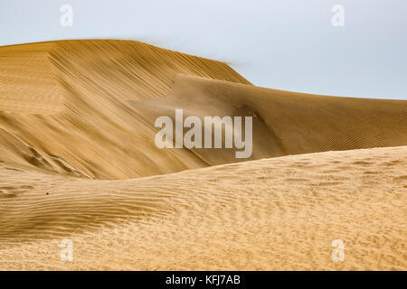 Ein Blick auf vastity von Dunas de Maspalomas auf Gran Canaria Insel, mit seinen goldenen Dünen mit einzigartigen Formen Stockfoto