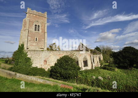 St Peter's zerstörte Kirche St. Peter Wiggenhall, Norfolk Moorlandzone England Großbritannien Stockfoto