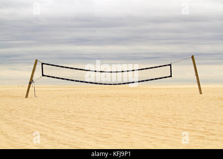 Beach Volleyball net am Strand in Cape May, New Jersey, USA Stockfoto