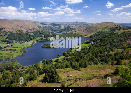 Grasmere und rydal Wasser aus Silber wie Cumbria Lake District National Park Stockfoto