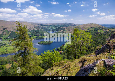 Grasmere und rydal Wasser aus Silber wie Cumbria Lake District National Park Stockfoto