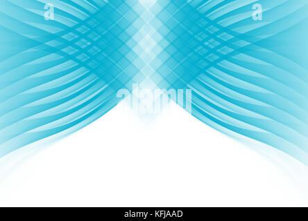 Einfachen weißen Hintergrund mit symmetrischen blaue Kurve Linien. Stockfoto