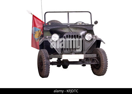 Sowjetische Militär 'Jeep' (Gaz 67-Modell der 1940er Jahre) zusammen mit dem legendären Lend-lease Willys war base Auto für Officer's Personal während ww 2. Stockfoto