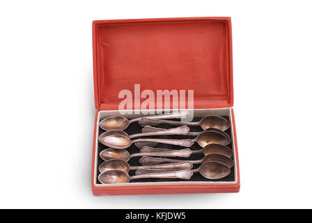Schwedische set Kaffeelöffel. 1920. Silber. Stockfoto