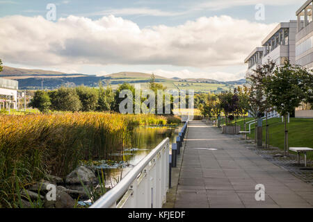 Edinburgh Park Business Park in South Gyle, Edinburgh, Schottland. Masterplan von Architekt Richard Meier. Stockfoto