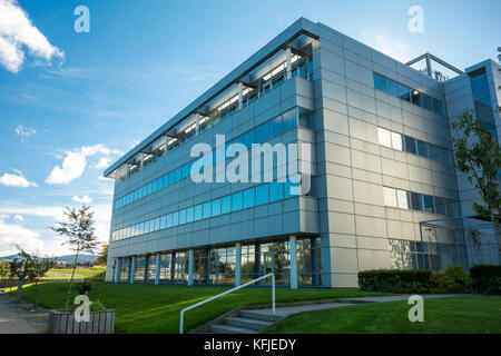 Edinburgh Park Business Park in South Gyle, Edinburgh, Schottland. Masterplan von Architekt Richard Meier. Stockfoto