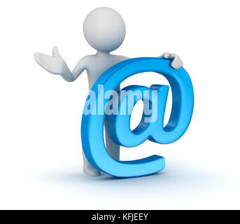 Mensch und Internet Symbol, computer generated Image. 3D-Render. Stockfoto