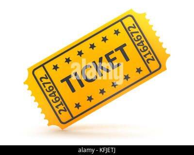 Ticket, computer generated Image. 3D-Render. Stockfoto