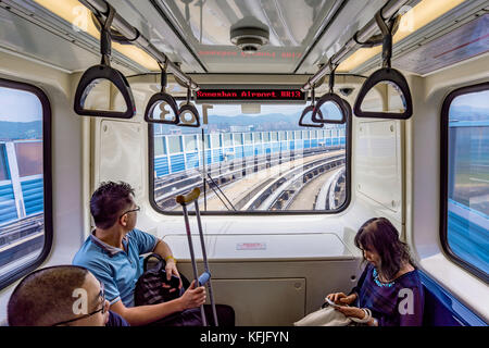 Taipei, Taiwan - 22. Juni: Dies ist eine MRT-S-Bahn, die in Richtung songshan airport Reisen ist am 22. Juni 2017 in Taipeh Stockfoto