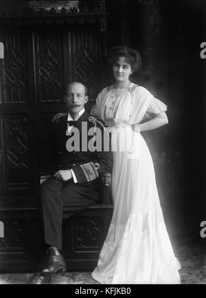 Prinz Georg I. von Griechenland und Dänemark (1869-1957) und Frau Prinzessin Marie Bonaparte (1882-1962). C. -1907 Foto Taponier Kredit:Foto12/Coll. Taponier Stockfoto