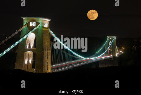 Die berühmten Clifton Suspension Bridge, entworfen von Isambard Kingdom Brunel. Stockfoto