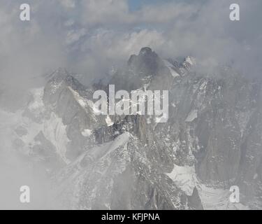 Der Blick von der Aiguille du Midi Stockfoto