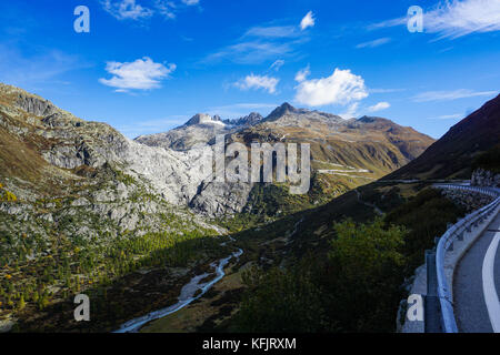Quelle der Rhone am Rhonegletscher Stockfoto