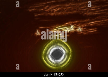 Zusammenfassung Hintergrund Computer generiert. Augen und Energie des Kosmos in Bewegung Stockfoto