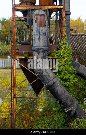 Alte Maschinen im National Mining Museum in Newtongrange in Schottland, Großbritannien. Stockfoto