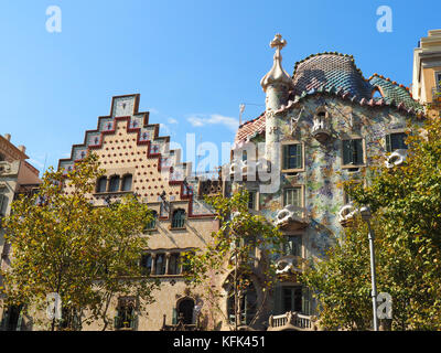 Casa Amatller und Casa Batllo in Barcelona, Spanien Stockfoto