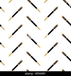 Vector Illustration Tintenfass, Füllfederhalter nahtlose Muster, Hintergrund. Stock Vektor