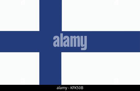 Vector Illustration Finnland Flagge Symbol auf weißem Hintergrund. Finnland Flagge button Stock Vektor