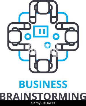 Business brainstorming Konzept, Gliederung Symbol, lineare Zeichen, dünne Linie Piktogramm, Logo, Vektor, Abbildung Stock Vektor