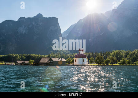 Wallfahrtskapelle St. Bartholomä, Schönau am Königssee, Nationalpark Berchtesgadener Land, Bayern, Deutschland Stockfoto