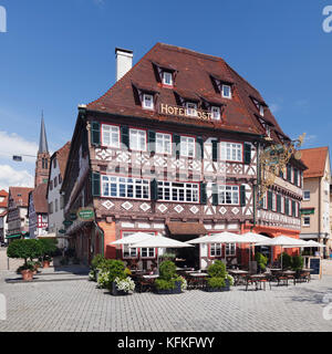Historisches Fachwerkhaus Hotel Post, Nagold, Schwarzwald, Baden-Württemberg, Deutschland Stockfoto