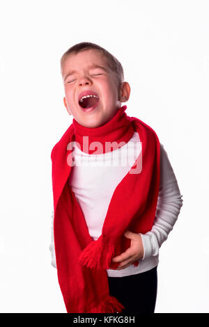 Schreien, schreien, das Kind für Schmerz. Starke Emotionen aus der Junge Stockfoto