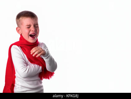 Schreien, schreien, das Kind für Schmerz. Starke Emotionen aus der Junge Stockfoto