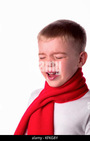 Schreien, schreien, das Kind für Schmerz. Starke Emotionen aus der Junge Stockfoto