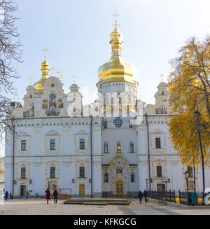 Die Kathedrale der Himmelfahrt der Jungfrau Maria oder die große Kirche - die Kathedrale Tempel von Kiew - Pechersk Lavra, die Begräbnisstätte der Kiewer Fürsten. Stockfoto