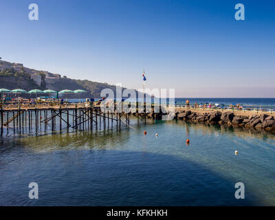 Privatstrand, Sorrento, Italien. Stockfoto