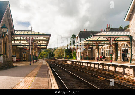 Grange-over-Sands Bahnhof, Lancashire, England Stockfoto