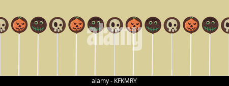Halloween. panomaric Bild. Zeile von Schokolade Lutscher. Stockfoto