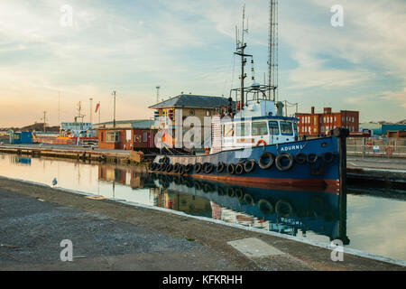 Schiff in Shoreham Port, southwick, West Sussex, England. Stockfoto