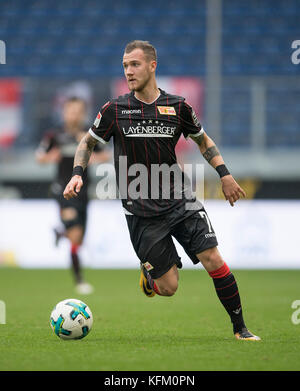 Marcel HARTEL (Union), Aktion, Fussball. Bundesliga, 12. Spieltag, MSV Duisburg (DU) - Union Berlin 1:1, am 29.10.2017 in Duisburg/Deutschland. |Nutzung weltweit Stockfoto