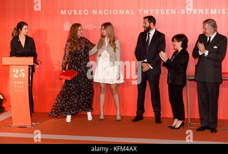 Francesca Thyssen-Bornemisza und Eleonore von Habsburg anlässlich des 25. Jahrestages des Thyssen-Bornemisza Nationalmuseums in Madrid am Montag, 30. Oktober 2017-. Quelle: Gtres Información más Comuniación online, S.L./Alamy Live News Stockfoto