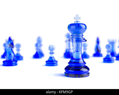 Leader und Teamarbeit Konzept für den Erfolg. Schach Geschäftskonzept. Team Leader Chef Konzept. 3D Rendering illustration Stockfoto