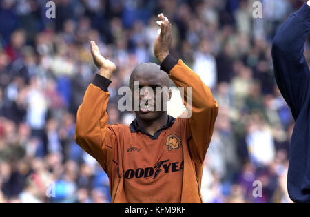 Footballer Dekan Sturridge Sheffield Mittwoch v Wolverhampton Wanderers April 2002 Stockfoto