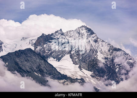 Zinal, Schweiz - weisshorn (4506 m 14,783 ft), ein Berg in den Walliser Alpen im Kanton Wallis. Stockfoto