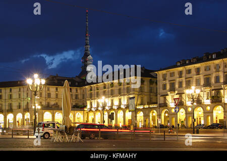 Piazza Vittorio Veneto und Mole Antonelliana, Turin, Italien Stockfoto