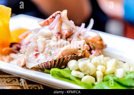 Peru, Südamerika - Ceviche ist der peruanischen Gericht Herkunft und verbraucht in Lateinamerika. Stockfoto