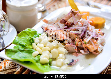 Peru, Südamerika - Ceviche ist der peruanischen Gericht Herkunft und verbraucht in Lateinamerika. Stockfoto