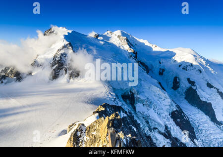 Mont Blanc, Frankreich - höchster Berg Europas, Chamonix, haute-savoie Gletscher Landschaft. Stockfoto