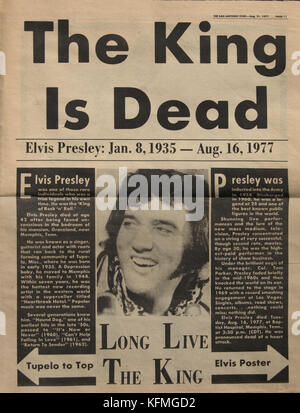 Die Art ist tot Zeitung headline Front Page Stockfoto