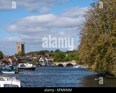 Themse, Henley Bridge, St Mary’s Church, Henley-on-Thames, Oxfordshire, England, Großbritannien, GB. Stockfoto